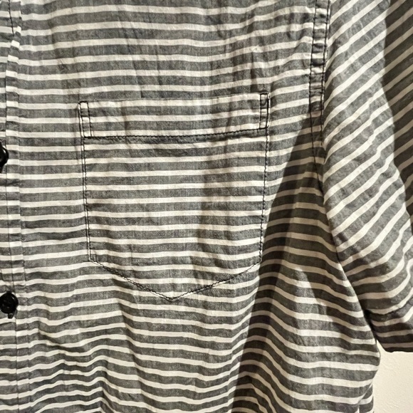 Ralph Lauren Denim & Supply Striped  Button Up Casual Men Shirt White&gray L/G - Picture 9 of 13